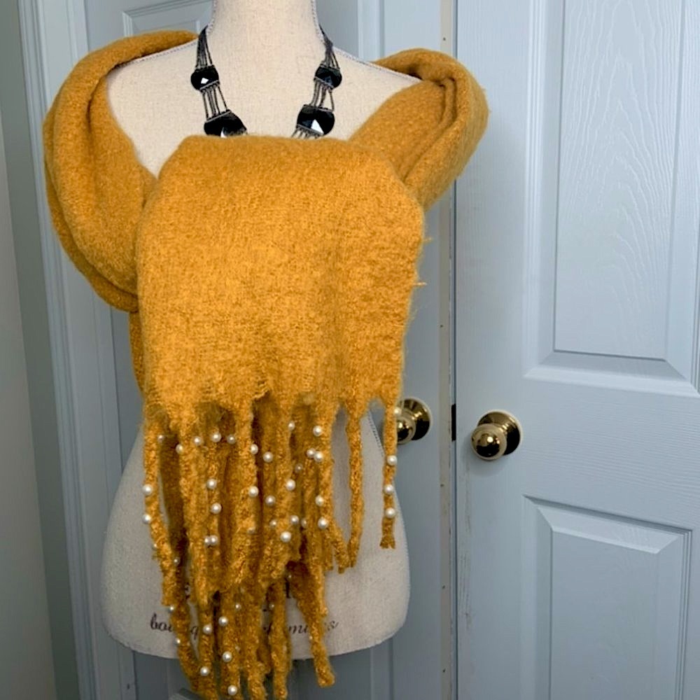 Brand New- Shawl Wrap Scarf- with pearl details!